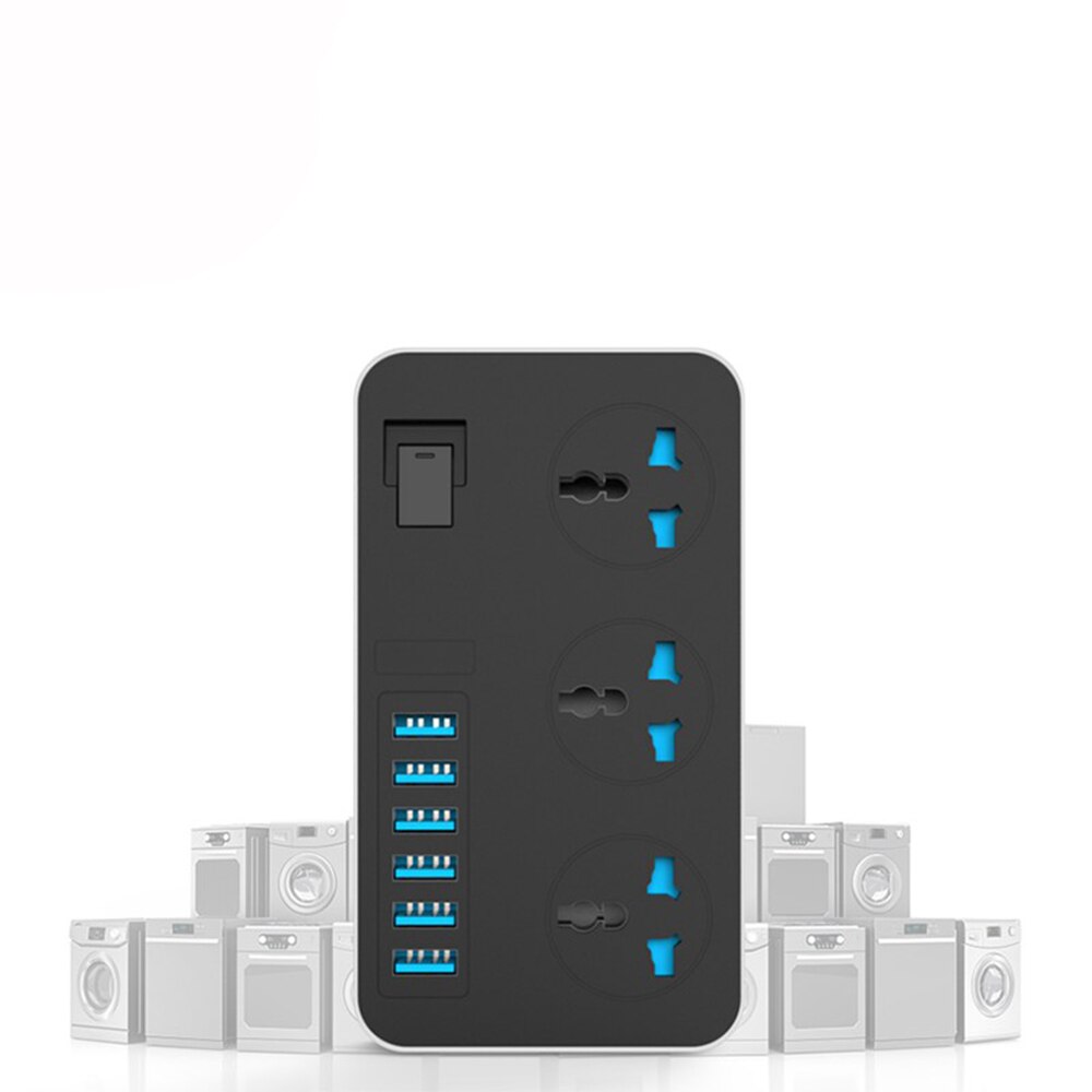 Power Strip Smart Usb Socket Adapter Surge Protector 3 Ac Universele Outlets Met Elektrische Plug Eu/Us Uk/ au Verlengsnoer 2 M