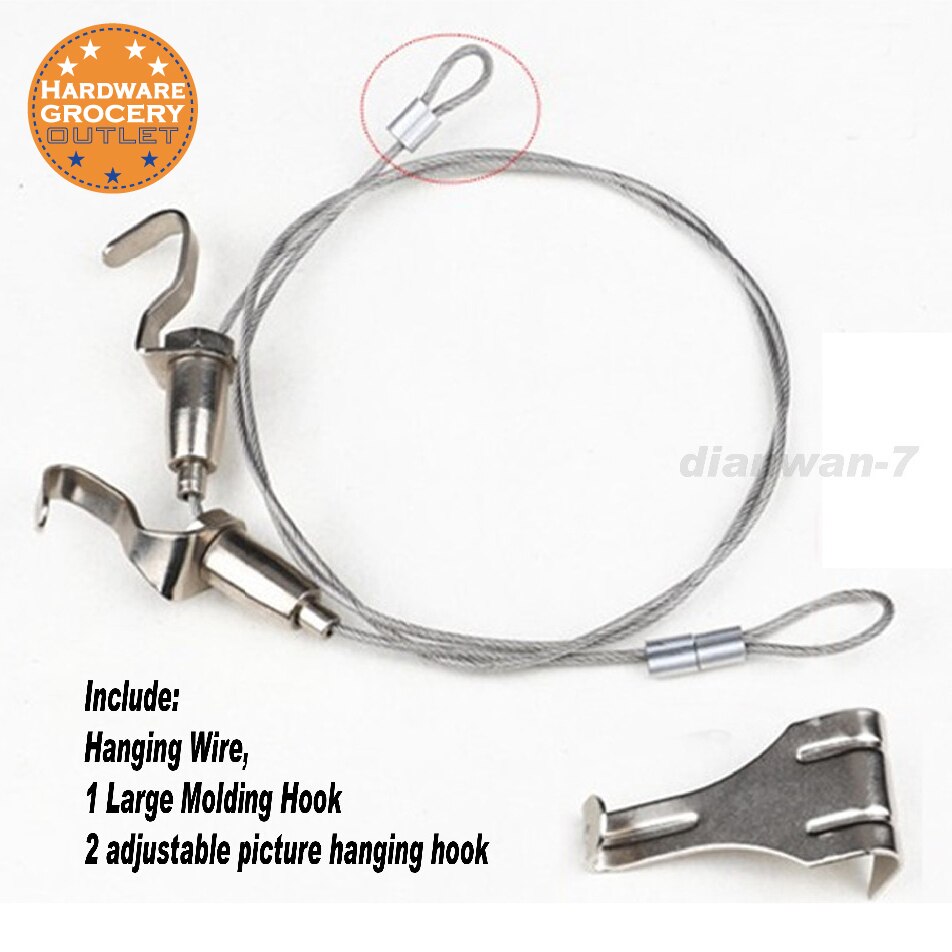 Exhibition Art Hanging System Gallery Large Paint Picture Photo Display Kit Stainless Steel Wire Cable Ceiling Hook 1pc