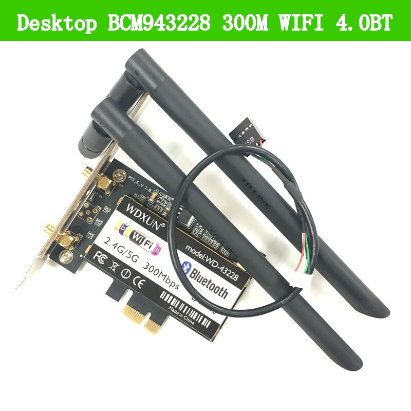 Desktop wifi card Broadcom BCM943228HMB 2.4Ghz&5Ghz 802.11abgn BT Bluetooth 4.0 Half MINI PCI-1X Wifi Card