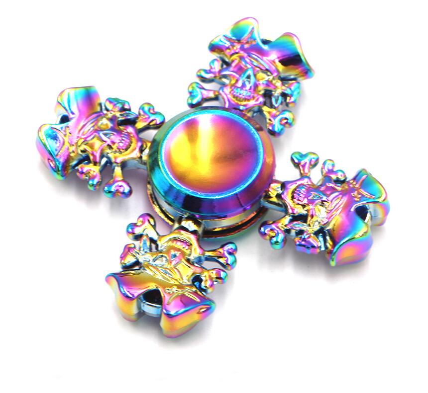 Rainbow Colorful Four Fidget Spinner Hand Spinner For Better Focus Reduce Autism ADHD Stress Toys With Box: xchaidao