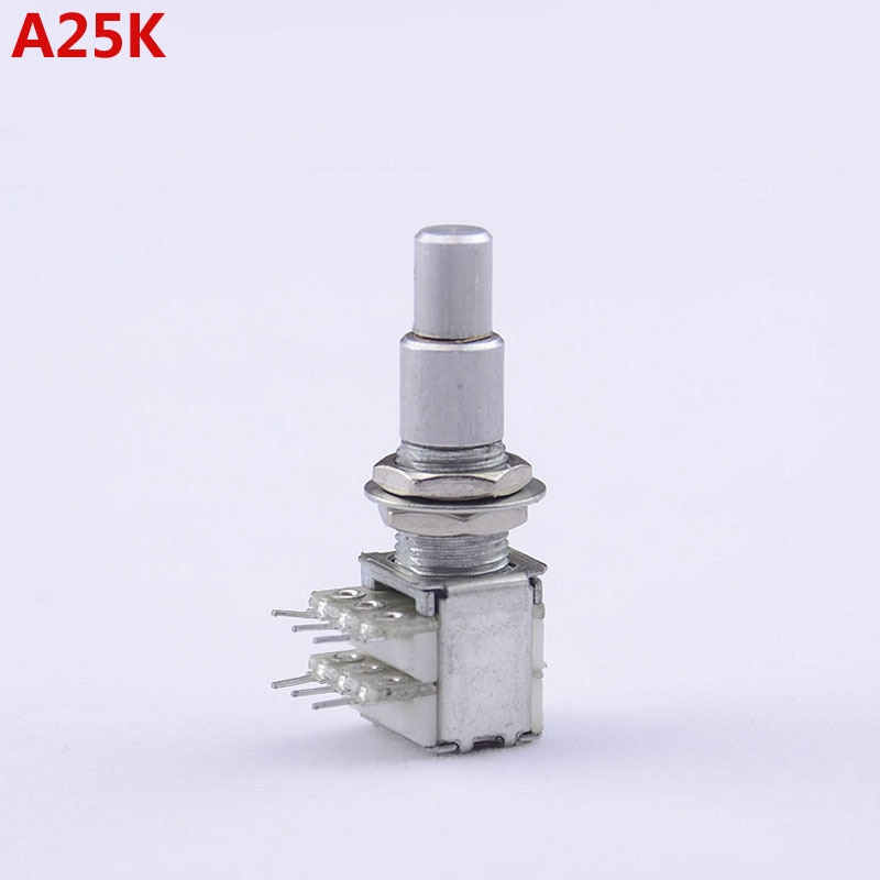 【Made in Korea】1 Piece Alpha Stacked Dual Concentric Potentiometer(POT) No Center Detent ( #1121 ): A25K  1 Piece