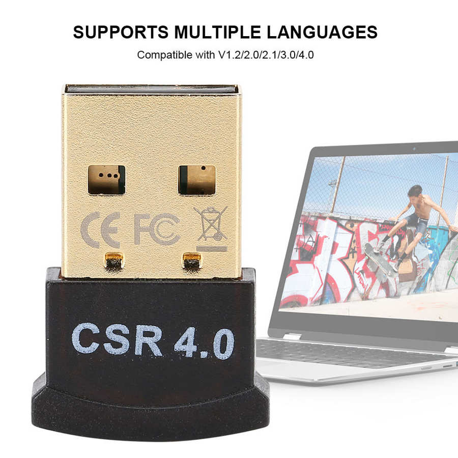 Wireless 4.0 Bluetooth Adapter USB 2.0 Mini BT Receiver Transmission Supports Multiple Languages Bluetooth Receiver Transmitter