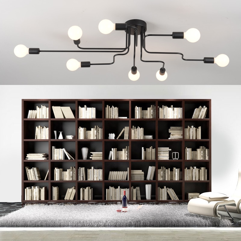 Led ljuskrona belysningsarmaturer lyster vintage led lampa industrikök vardagsrum svart avize modern plafonnier nattlampa