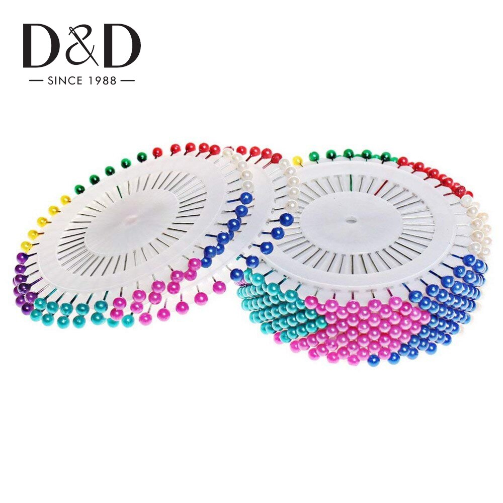 200 Stuks Rechte Hoofd pins Kleurrijke Ronde Parel Hoofd Dressmaking Quilten Pinnen Corsage Pin voor Ambachten Naaien Decoratie Gereedschappen