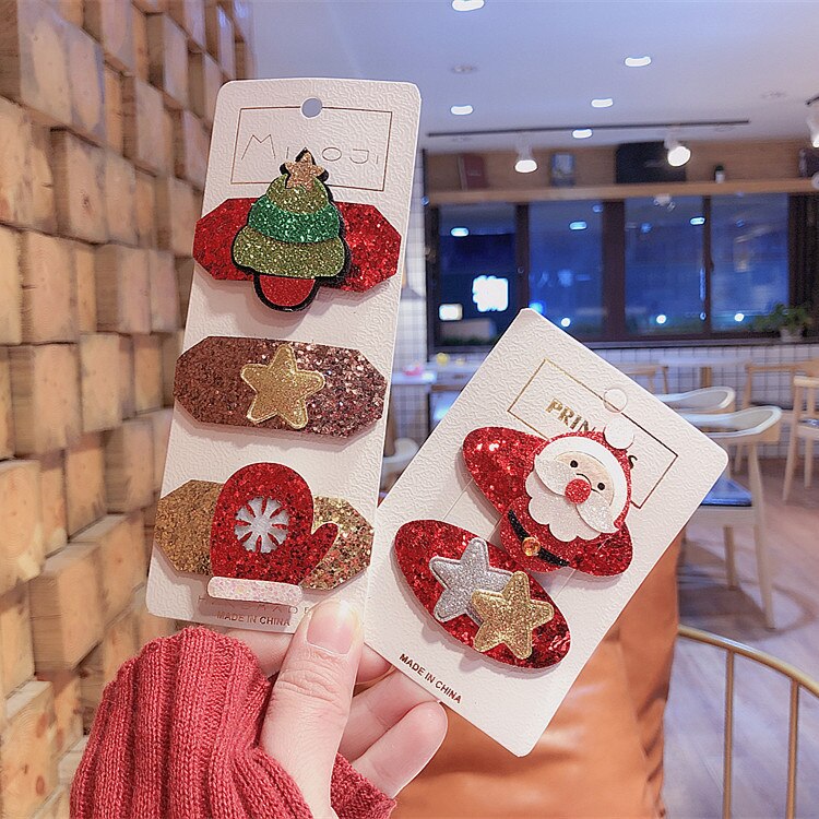 Zuid-koreaanse kerstjaar kinderhaaraccessoires baby bb clip kerstman haarspeldjes meisjes hoofdtooi set
