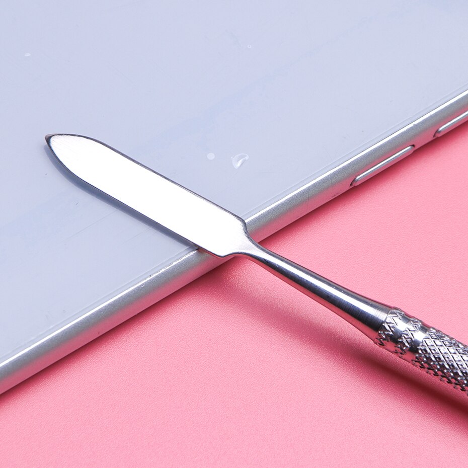 1pcs Dual-end Nail Cuticle Pusher Remover Stainless Steel UV Gel Polish Removal Trimmer Dead Skin Grinding Manicure Tool JI809-1