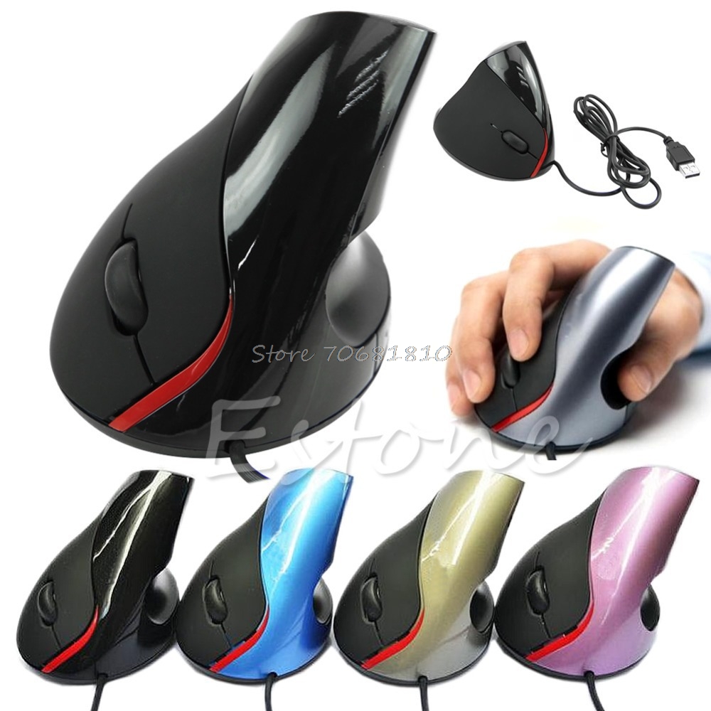 Ergonomic USB Vertical Optical Mouse Wrist Healing For Computer PC Laptop