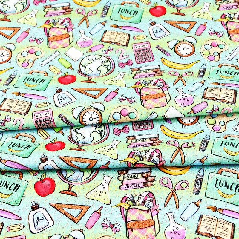 Tela de algodón con estampado Digital de dibujos animados tejido por el patio para máscara de niño, vestido, DIY, patchwork, material de costura textil