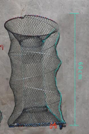 Trampa plegable de pesca de 4 tamaños, red para mantener el cangrejo, langosta, trampa para olla, Red de Anguila, gambas, cebo vivo: 30x60cm