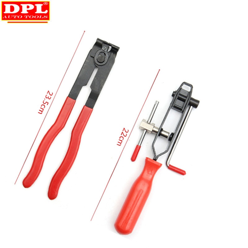 2pcs/set CV Joint Clamp Banding Install Tool Ear Type Boot Clamp Pliers Metal Hand Tool Red+Black CV Boot Clamp Pliers