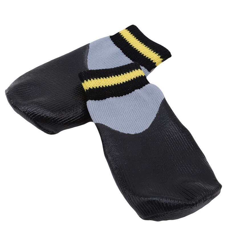 4 pz/set calzini per cani impermeabili all'aperto abbigliamento antisdrucciolevole antiscivolo scarpe elastiche in cotone con cintura fissa per tutte le razze