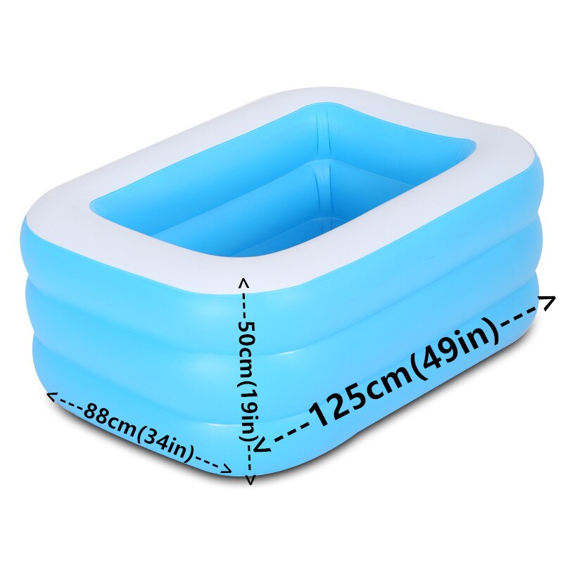Blue And White Swimming Pool Family Inflatable Swimming Pool Baby Bath Tub Toy Thickened Bubble Bottom Swimming Pool