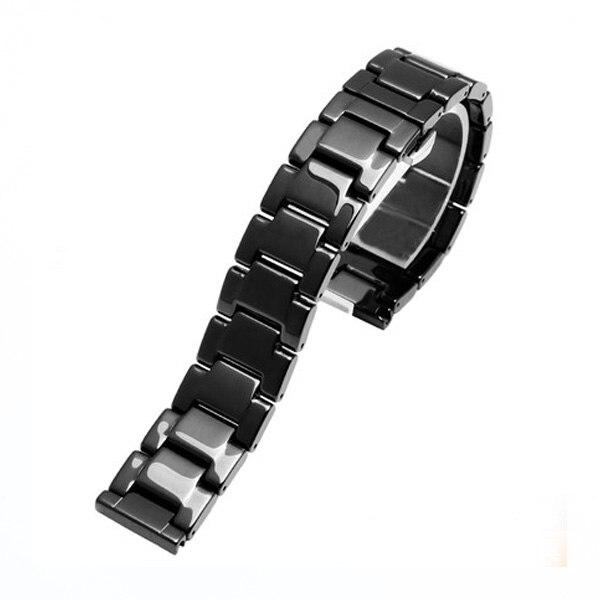 12/14/16/18/20/22mm shine voor samsung gear  s2/s3 horlogeband keramische horlogeband luxe metalen armband voor huawei watch 2: Zwart / 22mm