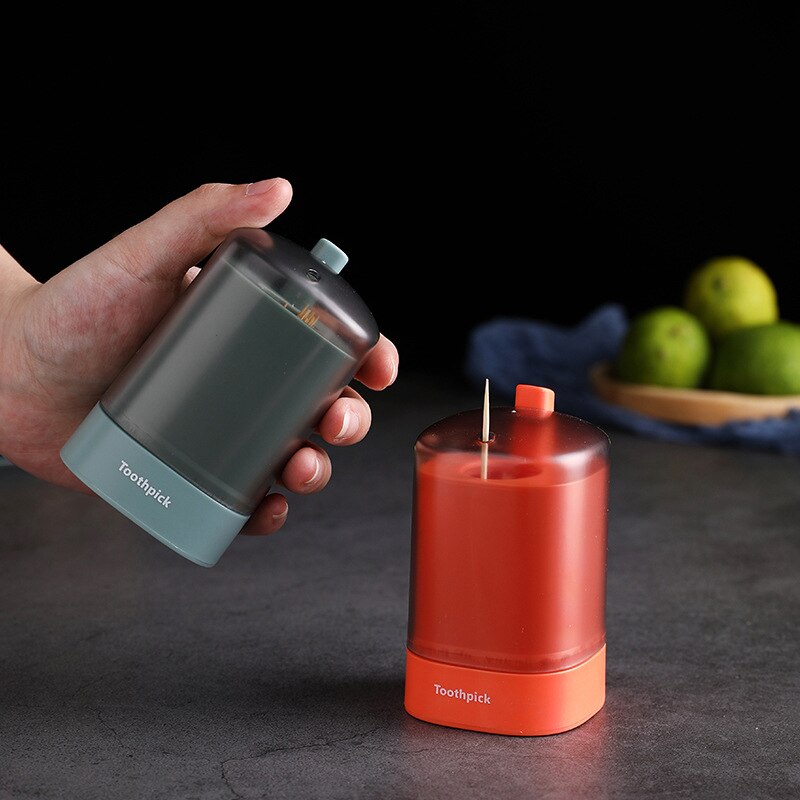 Automatic Pop-up Toothpick Box Portable Pop-up Toothpick Holder Container for Restaurant Kitchen Toothpicks Dispenser