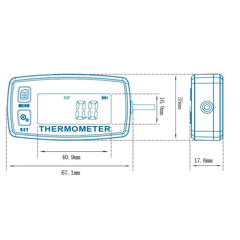 Digital LCD Engine Temperature Gauge Over-Temperature Alert with Sensor RL-TS002 for Motorcycle Dirtbike ATV