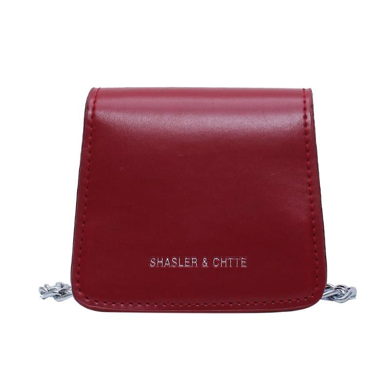 Mini Lederen Crossbody Tassen Voor Vrouwen Lady Reizen Portemonnees Handtassen Keten Schoudertas Messenger Bag: Wine Red	