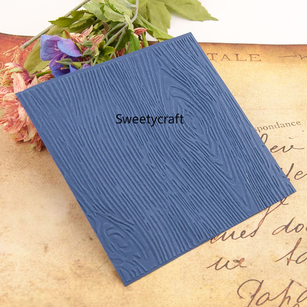 Dossier de gaufrage de En Bois Texturé Scrapbooking Plastique Embosseuse Dossiers Carte Faisant Des Fournitures Album De Mariage Papier Artisanat Décor