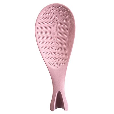 Soporte con forma de pescado, pala para arroz con mango de cuchara de arroz, pala para arroz, accesorios de cocina, accesorios de decoración del hogar, utensilios de cocina: pink