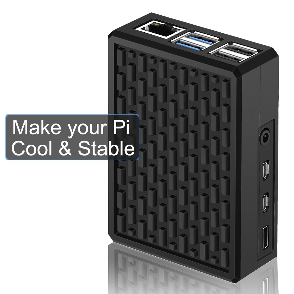 Raspberry Pi 4B Metal Aluminum Alloy Case/Passive Cooling Shell Metal Enclosure Heat Dissipation with Heatsink for Pi 4 Model B