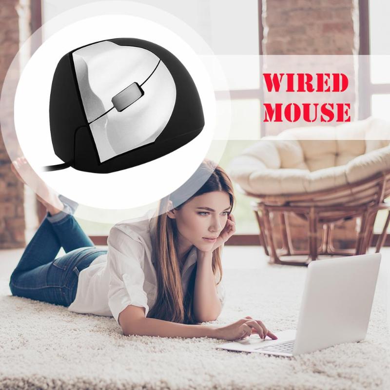 Wired Mouse Multi-function 3 Buttons USB Wired 1000 DPI Left Hands Mice Optical Vertical Office Mouse for Windows/Mac