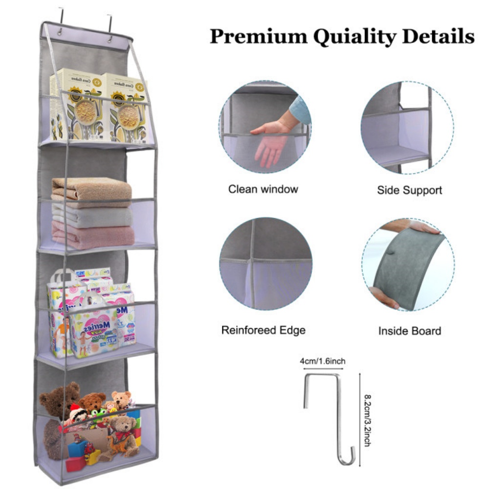 1pc 4/6 couches sur la porte organisateur suspendu cosmétiques tenture murale rangement organisateur pour pépinière salle de bain placard chambre dortoir