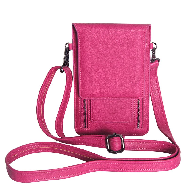 Doppel-reißverschluss Mini Bote Tasche Für Frauen Weibliche Kreuz Körper Taschen PU Leder praktisch Tasche Mädchen Schulter handtasche: Heißer Rosa