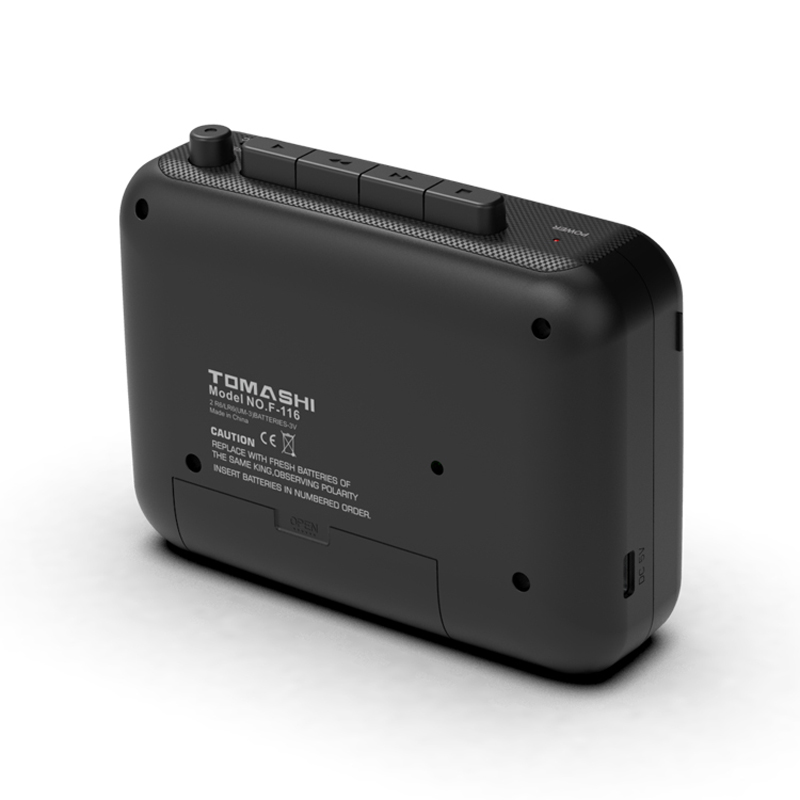 TOMASHI F-116 draagbare stereocassettespeler cassetterecorder Walkman met microfoon, hoofdtelefoonaansluiting, ingebouwde luidspreker