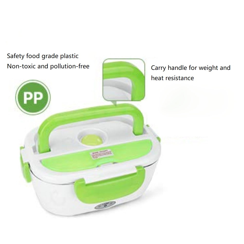 12v/24v elektrisk matlåda bilplugg i rostfritt stål matbehållare matvärmare för 4 spännen servisset