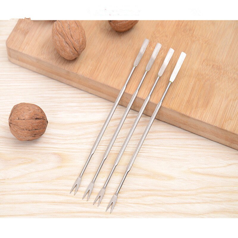 4/10pcs Stainless Steel Seafood Forks - Crab Lobster Shellfish Scoop Picks Fruit Fork Kitchen Gadgets Seafood Tools
