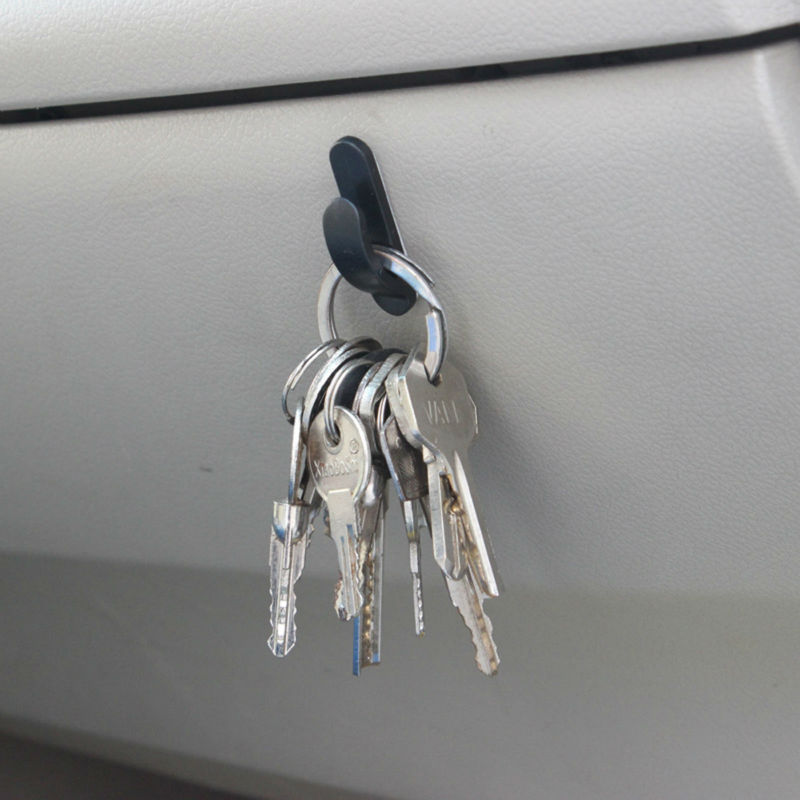 Crochet en plastique noir, 1 paire, pour voiture, camion, sac pratique, porte-clés, crochet en plastique, Clips de rangement, porte-manteau de voiture