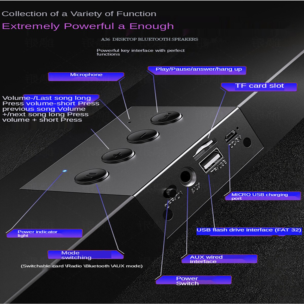 Brand bluetooth sound bar TV speaker bluetooth 5.0 PC cinema auxiliary radio wired wireless home surround sound bar stereo