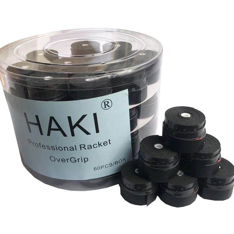 HAKI-empuñaduras de tenis adhesivas, mango de raqueta de tenis perforada, de color negro, sobre agarre, 10 Uds.,