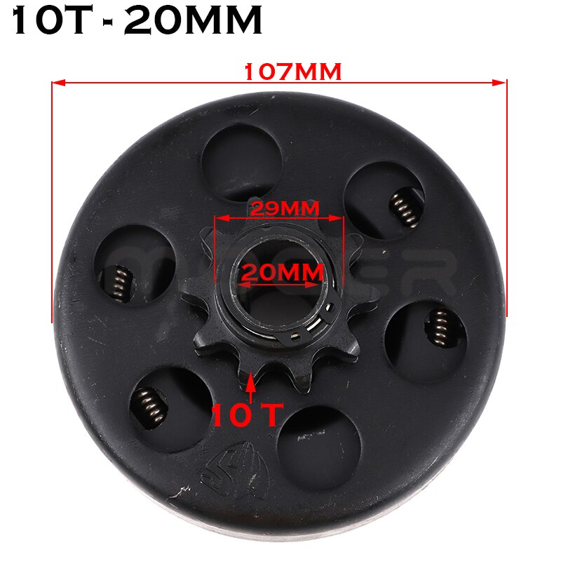 19Mm 20Mm 10 T Centrifugaal Automatische Koppeling 3/4 "10 Tand 420 Ketting Voor Go Kart Fun Atv karting Minibike Motor Onderdelen: 10T-20MM