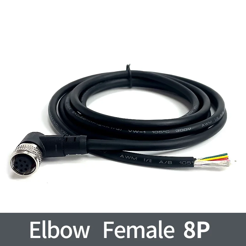 2 meter M12 sensor connector waterdichte kabel plug Mannelijke & Vrouwelijke 4 5 8 12Pin PVC Geïntegreerde spuitgieten M12 connectoren