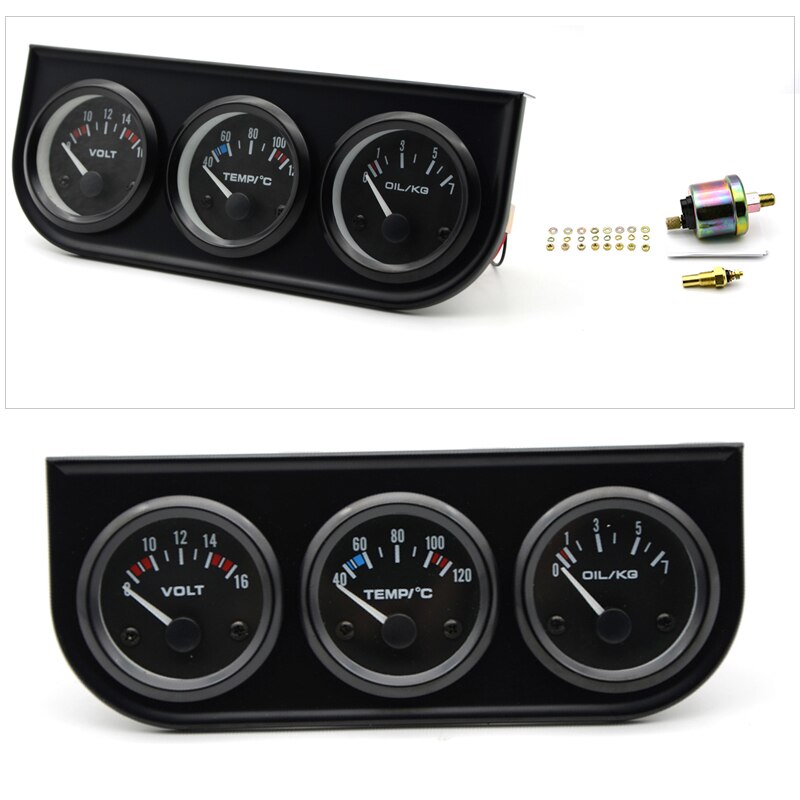Set Triple Gauge Kit repuestos Sensor eléctrico indicador agua 3 en 1 reemplazo de aceite mecánico