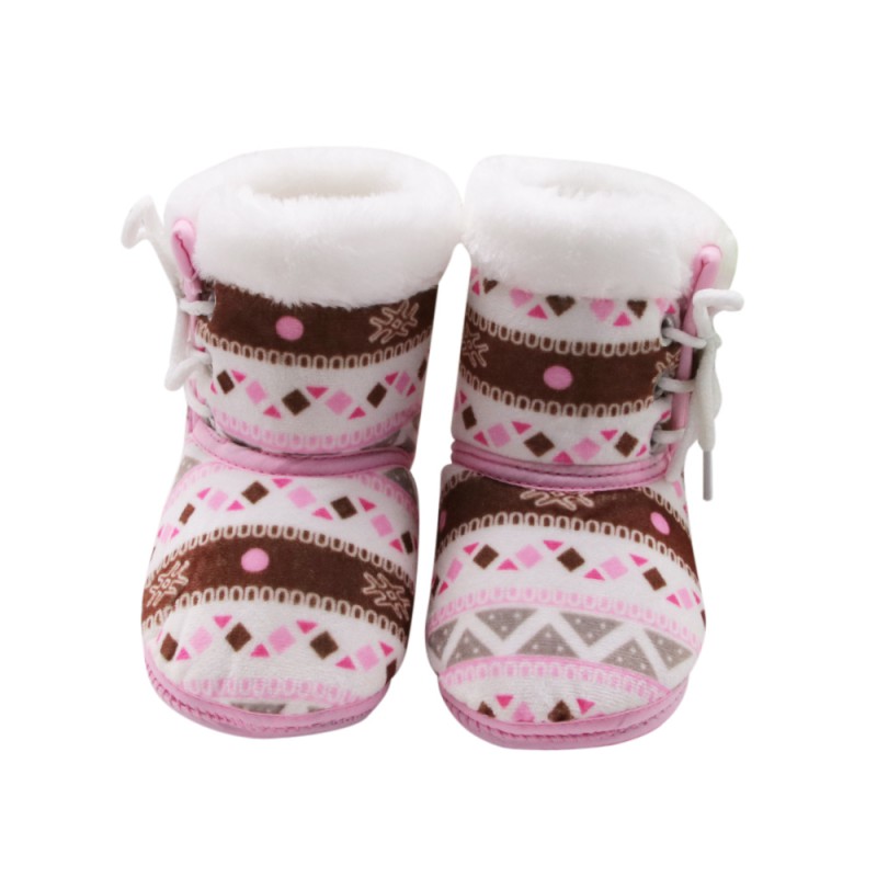 Efterår vinter varm fleece sne støvler til baby pige dreng anti-silp prewalker bootie sko 0-18 måneder