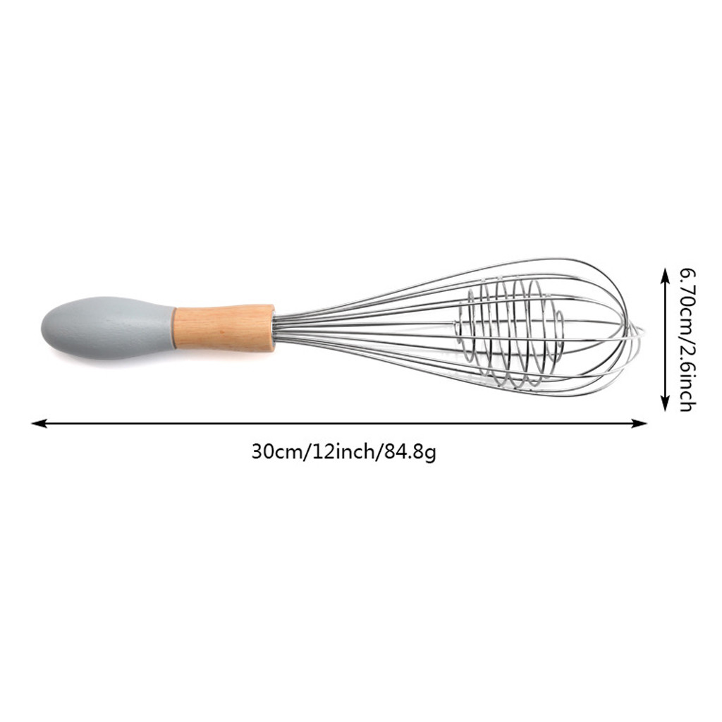 Batteur à œufs manuel multifonction avec manche en bois, en acier inoxydable, Gadgets de cuisine, fouet à œufs rotatif, accessoires de cuisine,