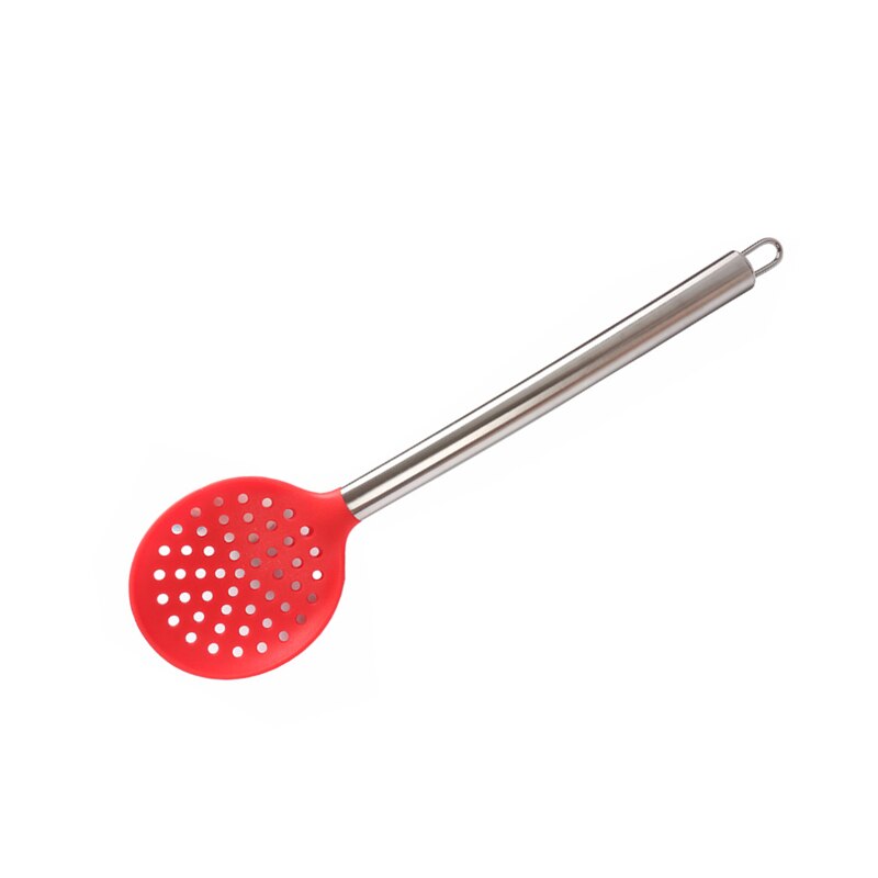 Stainless Steel Hollow Handle Food Grade Safety Silicone Colander Practical Food Kitchen Cooking Utensils