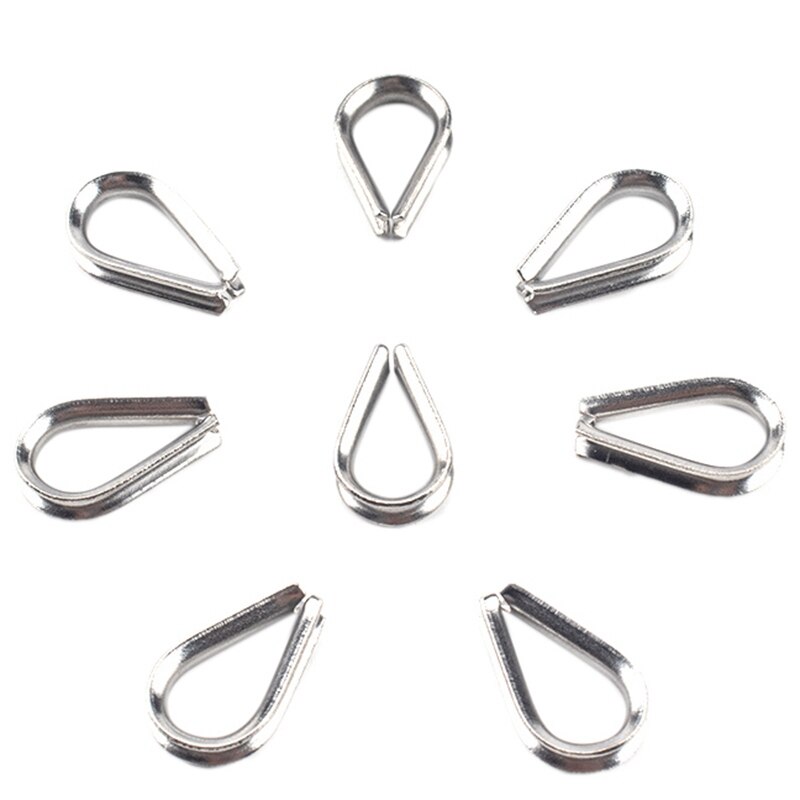 100 Pieces Cable Thimbles Wire Rope Thimbles M1.5 304 Stainless Steel Thimble Diameter Wire Rope Cable Thimbles Rigging