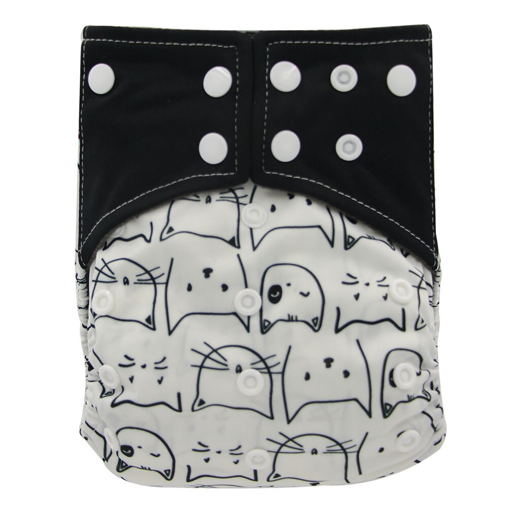 Ohbabyka Newborn Reusable Nappies Cover Flamingo Print Pocket Diaper Washable Baby Cloth Diaper Bamboo Charcoal Diaper Pants: 134