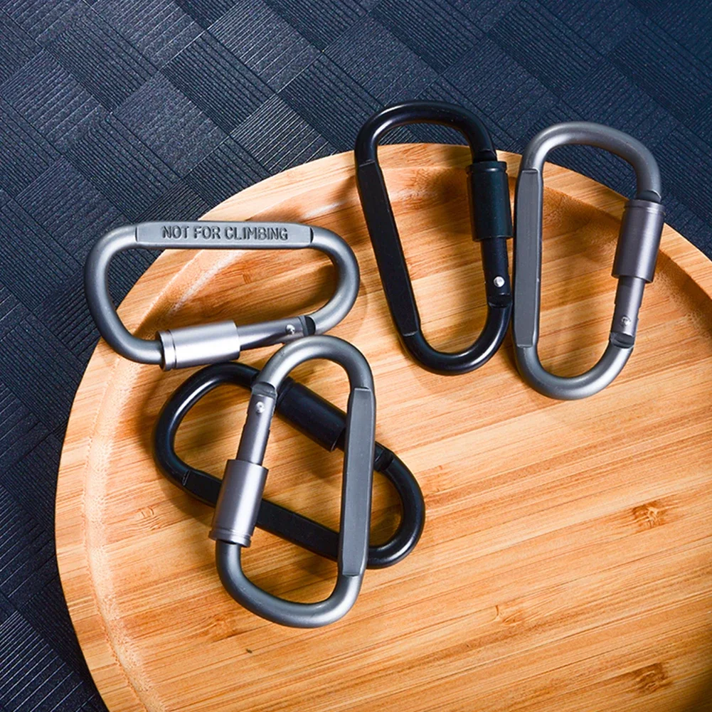 Mosquetón para mochila, llavero para acampar al aire libre, senderismo, aleación de aluminio, anillo en D, Clip de bloqueo, hebilla, gancho, herramientas de escalada, 6 uds.