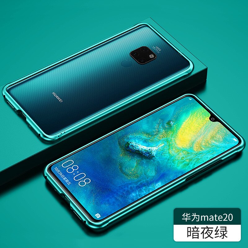 Metal kofanger cover til huawei mate 30 pro mate 20 pro ultra tynd aluminium ramme cover cover til huawei mate 20 pro mate 30 kofanger: Huawei mate 30 pro / Grøn