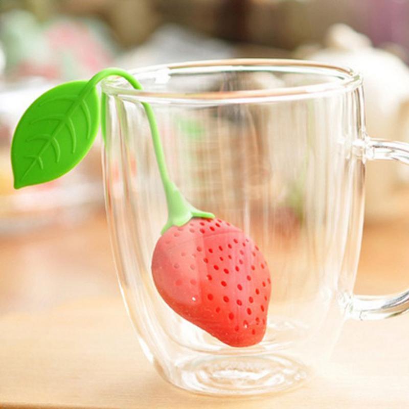 Colador de té de silicona para infusiones, no tóxico, para especias de hierbas, fresas, suministros de cocina, bolsa de té, accesorio para tetera, 1 Uds.