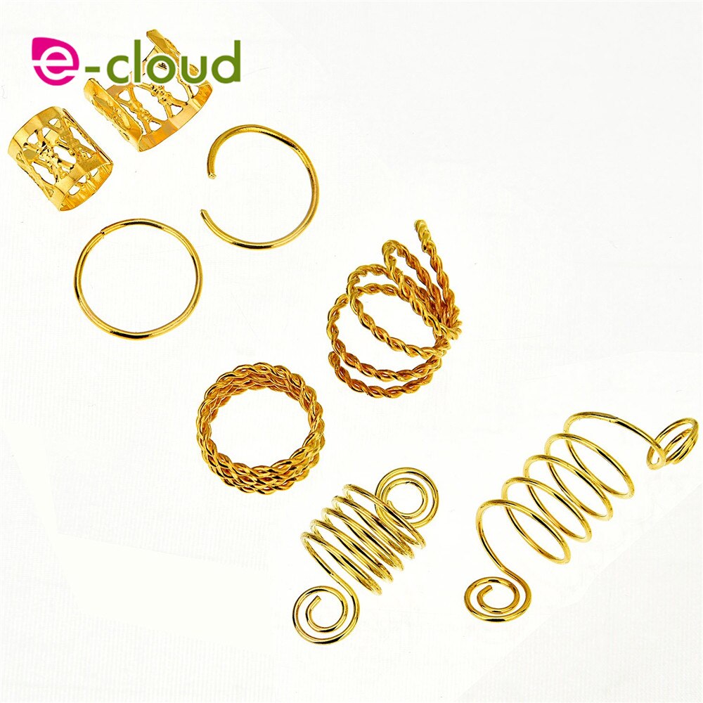 Anillos de Metal para el pelo, cuentas trenzadas para el pelo, accesorios para la decoración del cabello con caja de almacenamiento, 130 piezas