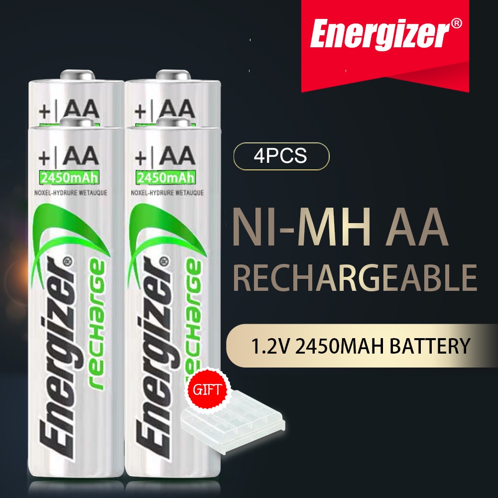 4PCS Energizer Original AA NI-MH Rechargeable Battery For Electric Toy Camera Wireless Mouse 1.2V 2450mAh Pre-charged AA Bateria