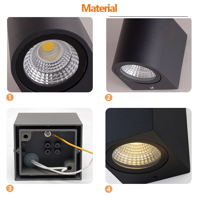 IP65 Waterproof GU10 indoor outdoor Led wall lights up down Led Wall Lamp Surface Mounted Cube Garden Porch Light ZBW0004