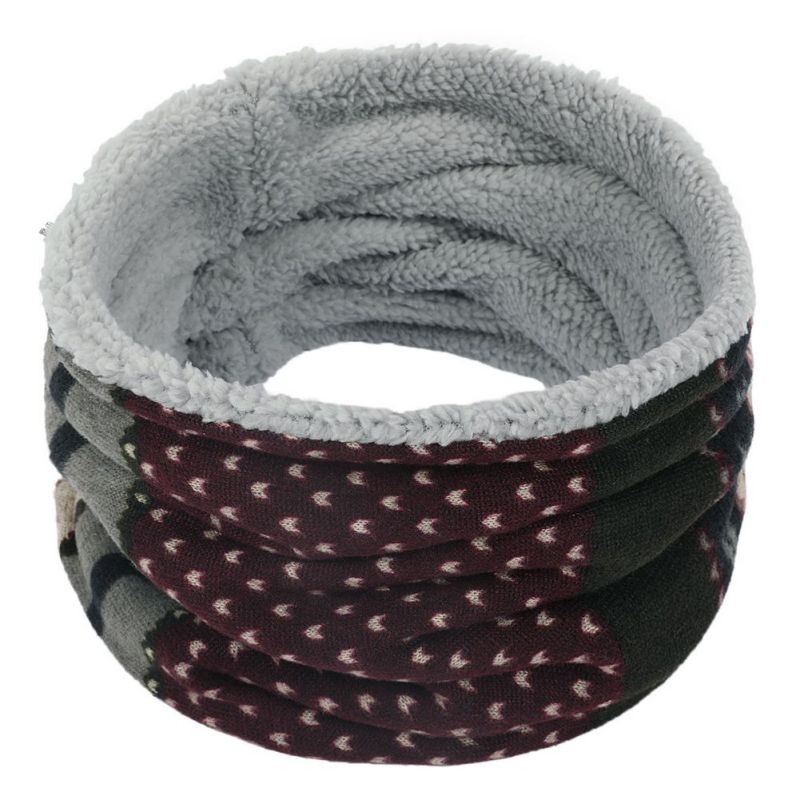 Winter warme gebreide ring sjaals print dikke binnenkant super elastische gebreide sjaals bandana nekwarmers sjaal mannen vrouwen: A6