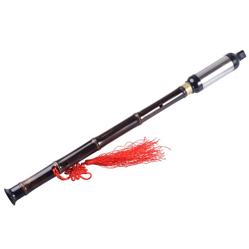 1Pc Chinese Ethnic Instrument Black Bamboo Bawu Pipe BaWu Flute Tune G Detachable Whosale&amp