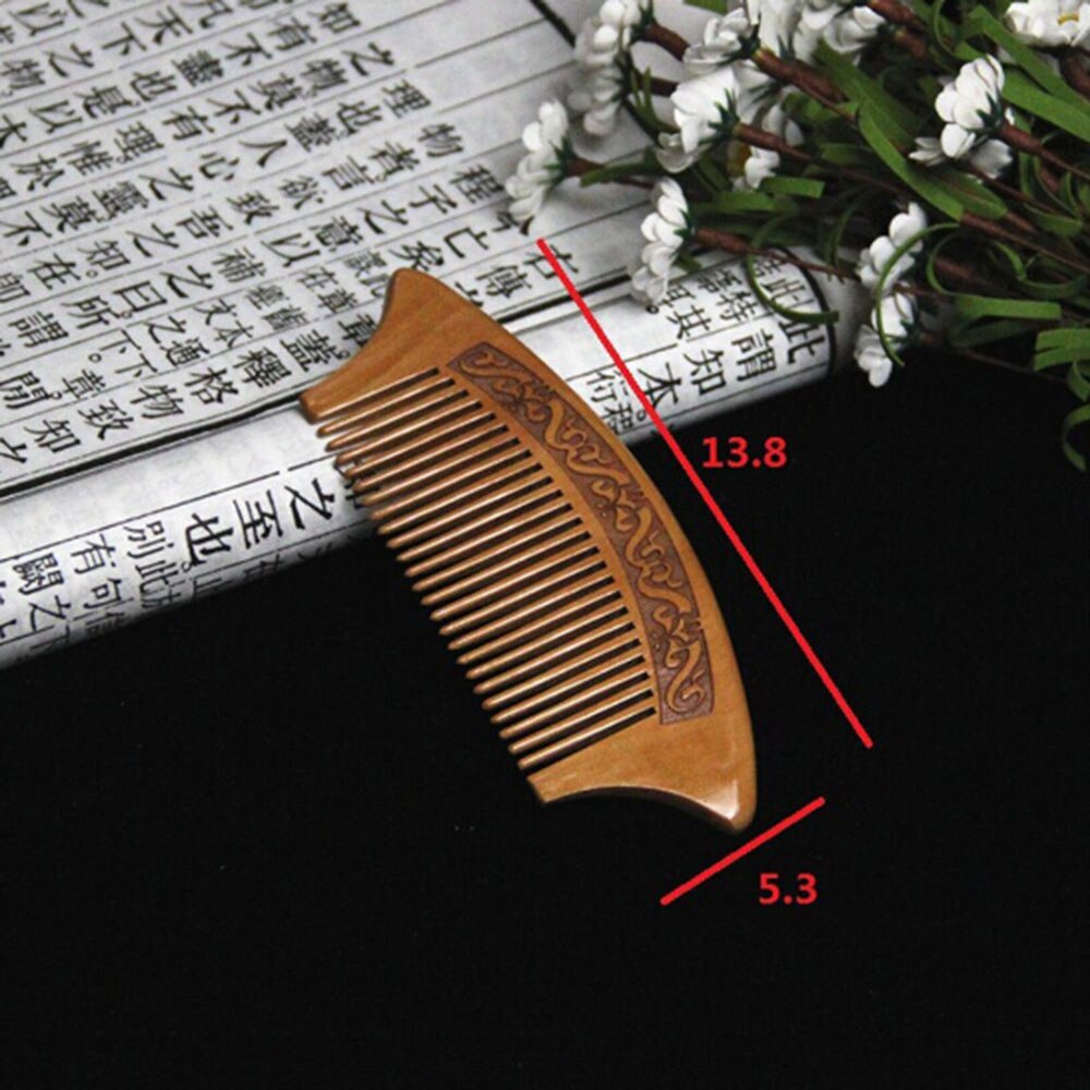 Natural Wide Tooth Peach Wood Comb Healthy No-static Massage Hair Wooden Comb Chinese Traditional Haircut Tool