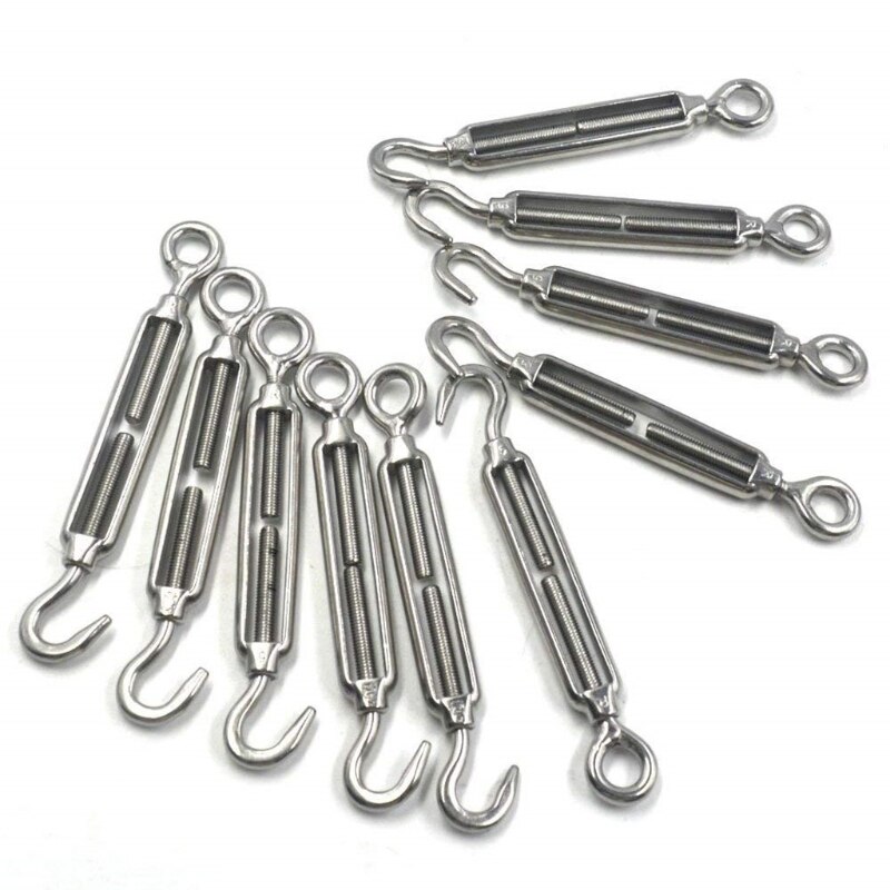 Stainless Steel 304 Basket Screws Wire Rope Tension Hook / Eye Turnbuckle Hook Wire Rope Tension Tighten tool Hooks